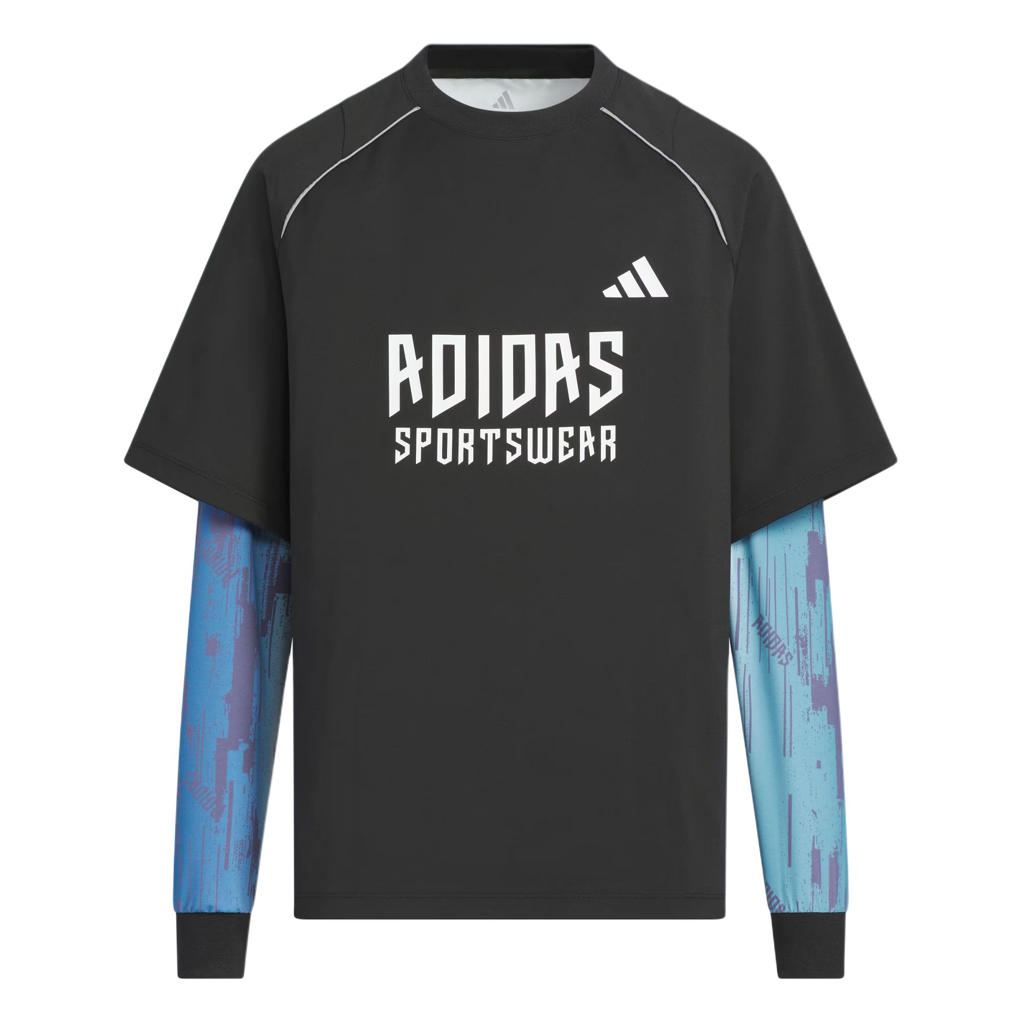 Футболка adidas adidas SportswearT SS25 2-IN-1 LONG-SLEEVE TOP (черная)