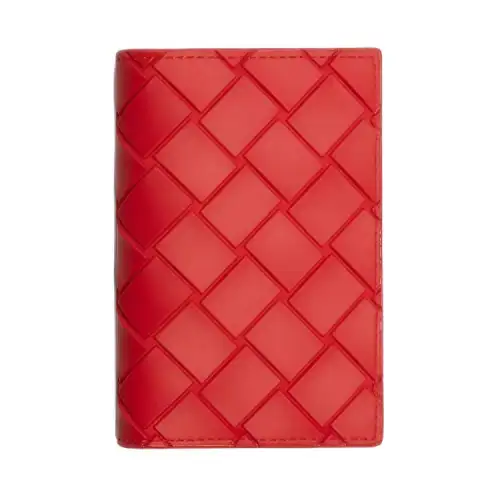 Bottega Veneta Leather Card Holder Men's Red