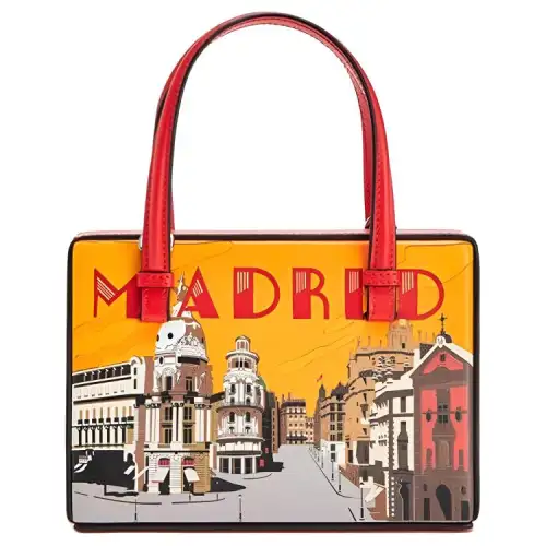 LOEWE Natural Calfskin Handbag Women's Yellow/Madrid Print