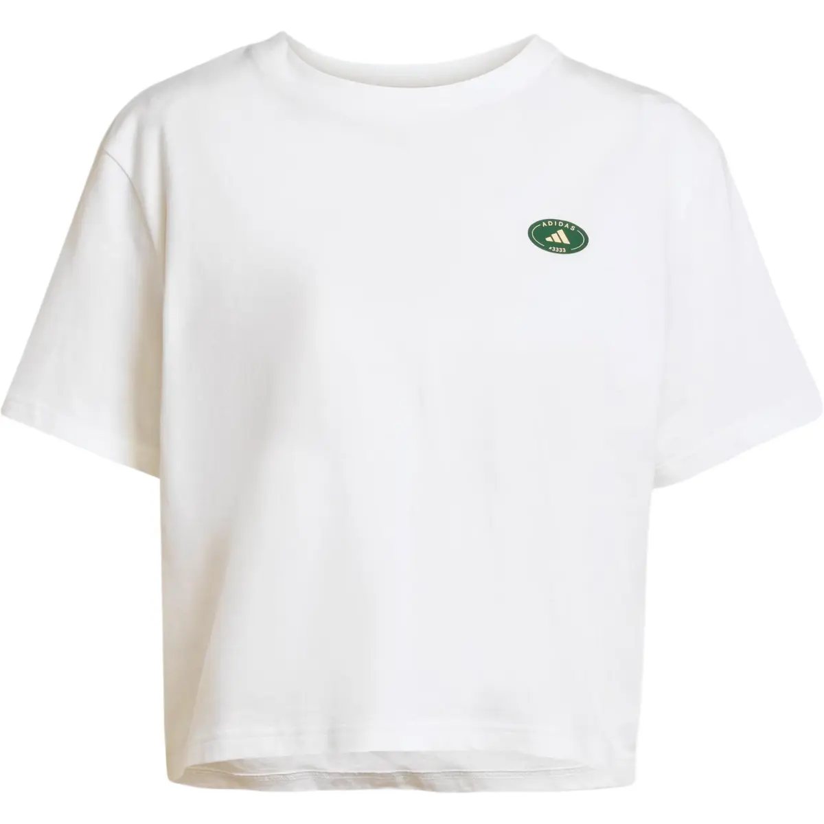 Adidas T-Shirts Women's White Crew Neck Moderate Straight Fit