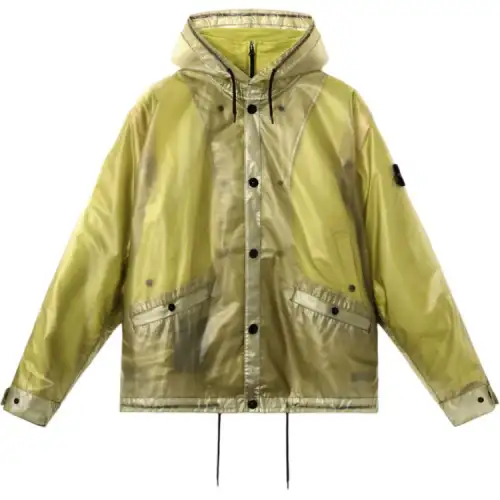 Stone Island hooded transparent raincoat