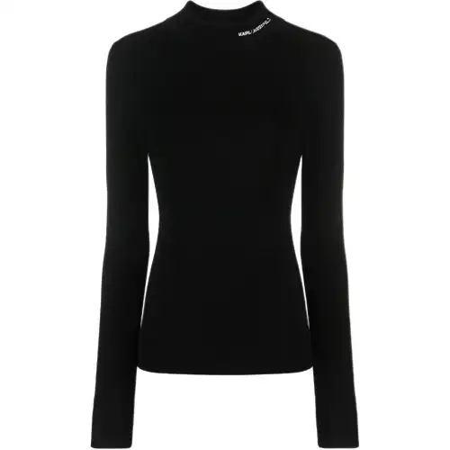 KARL LAGERFELD / Karl Lagerfeld Jeans Logo Embroidered Turtleneck Sweater