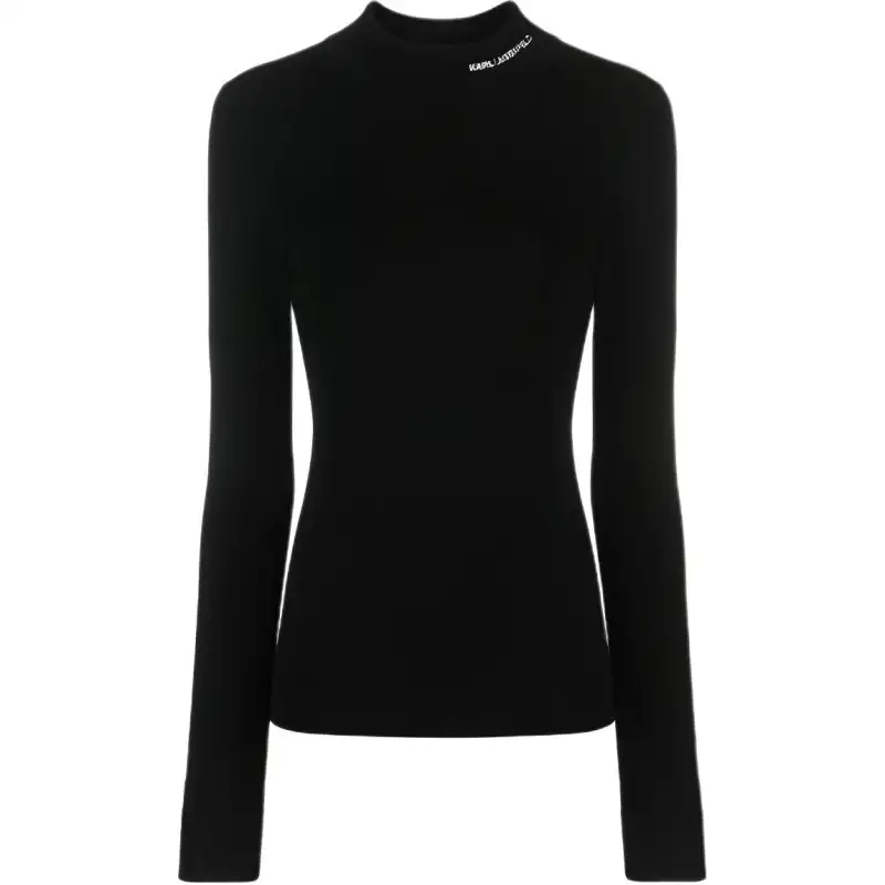 KARL LAGERFELD / Karl Lagerfeld Jeans Logo Embroidered Turtleneck Sweater
