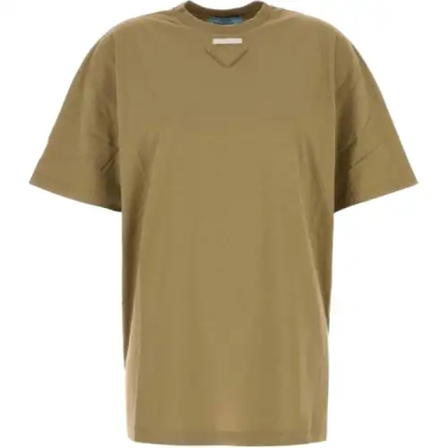 Prada Logo Triangle Crewneck T-Shirt