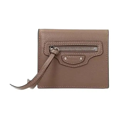 Balenciaga Neo Classic Grain Leather Wallet Women's Gray