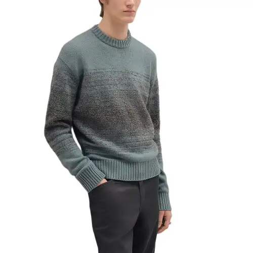 HERMES Sweaters Men's Turquoise Crew Neck Moderate Other