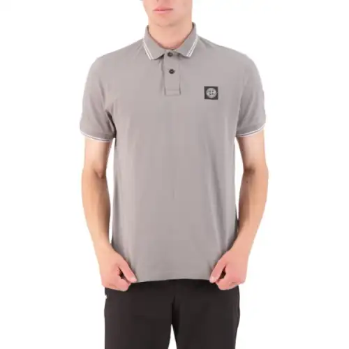 Stone Island logo-patch cotton polo shirt