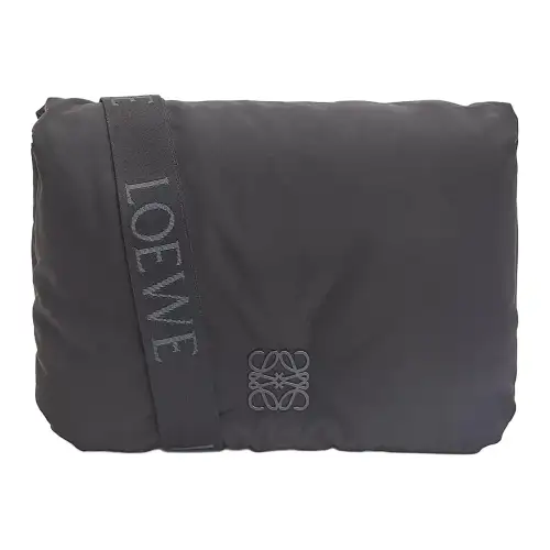 LOEWE Goya Nylon With Cow Leather Messenger Bag, Crossbody Bag, Shoulder Bag Men's Black