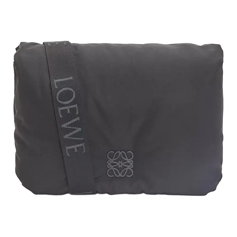 LOEWE Goya Nylon With Cow Leather Messenger Bag, Crossbody Bag, Shoulder Bag Men's Black