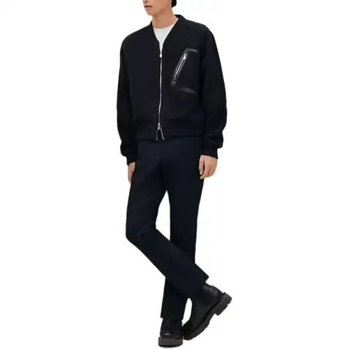 HERMES Jackets Men's Black V Neck Moderate Other