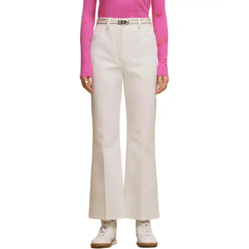 HERMES Casual Pants Women's White Moderate Flared Pants