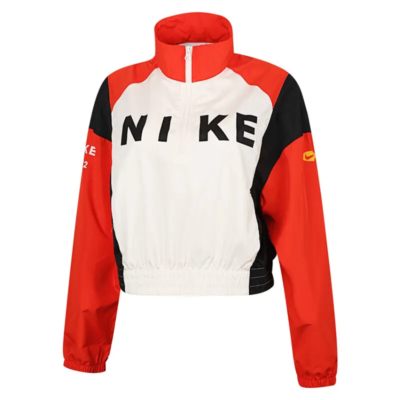 Nike Sportswear Jackets Women's Sail White/Passion Red/Black Stand Collar Moderate Other