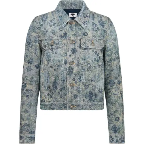 DIOR Denim Jackets Men's Blue Lapel Moderate Other