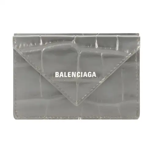 Balenciaga Calfskin Wallet Mini Women's Gray