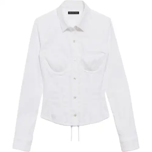Balenciaga Long-Sleeved Corseted Shirt