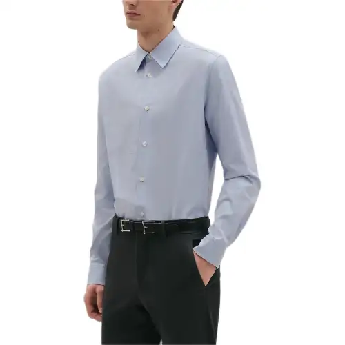 HERMES Shirts Men's Light Blue Pointed Collar Moderate Other