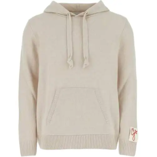 logo-patch knitted hoodie