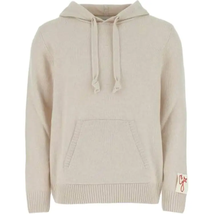 logo-patch knitted hoodie
