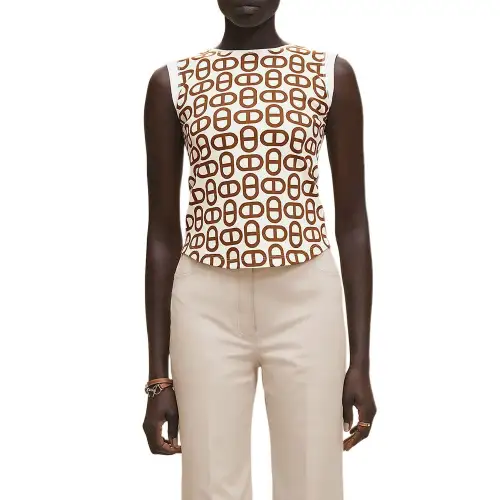 HERMES T Shirts Women's White Crew Neck Moderate Other