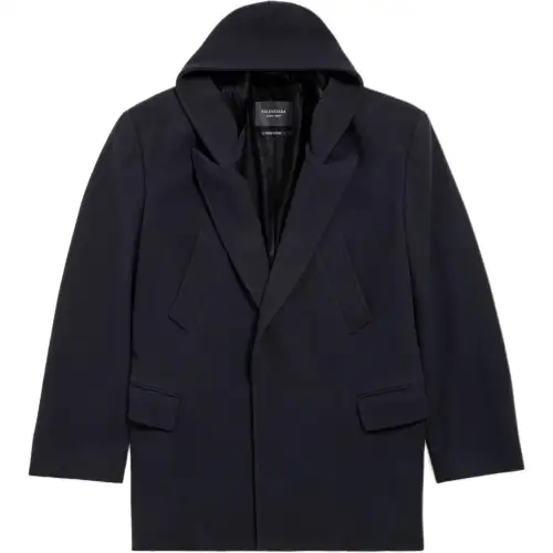 Balenciaga hooded wool coat