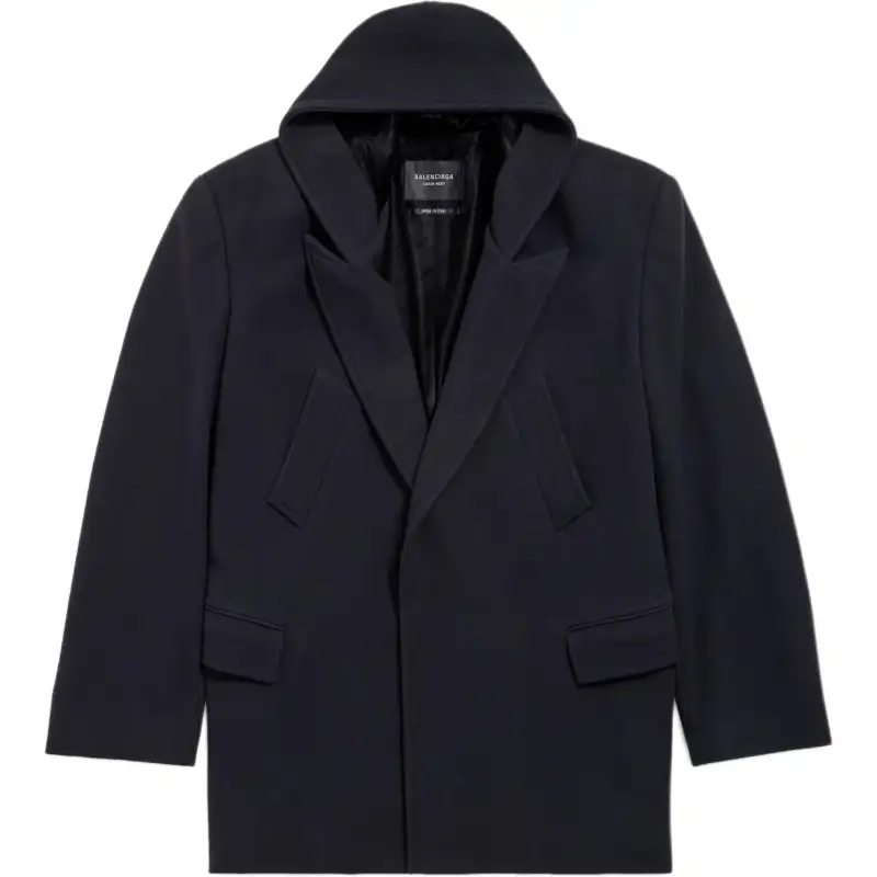 Balenciaga hooded wool coat
