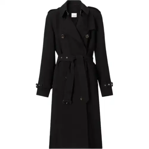 Burberry Trench Coats Women's Black Lapel Moderate Other