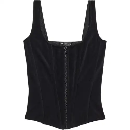 Balenciaga velvet zip-front bodice