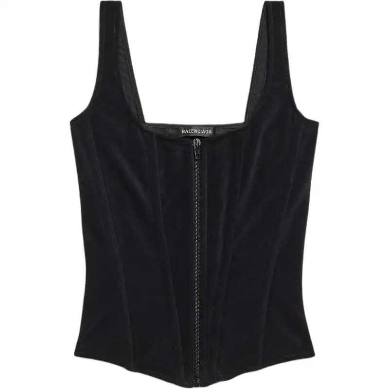 Balenciaga velvet zip-front bodice