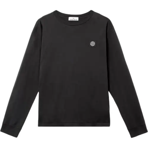 STONE ISLAND Logo Patch Long Sleeved T Shirt