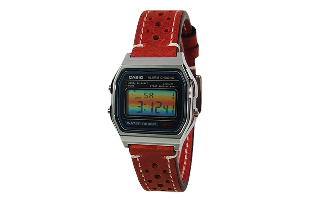 CASIO Custom Collection Quartz Movement Leather Strap Watch Unisex Multicolor Watch Dial
