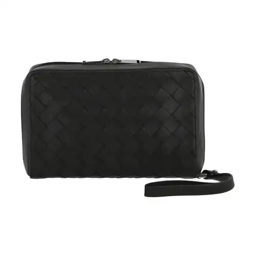 Bottega Veneta Leather Coin Purse Men's Black