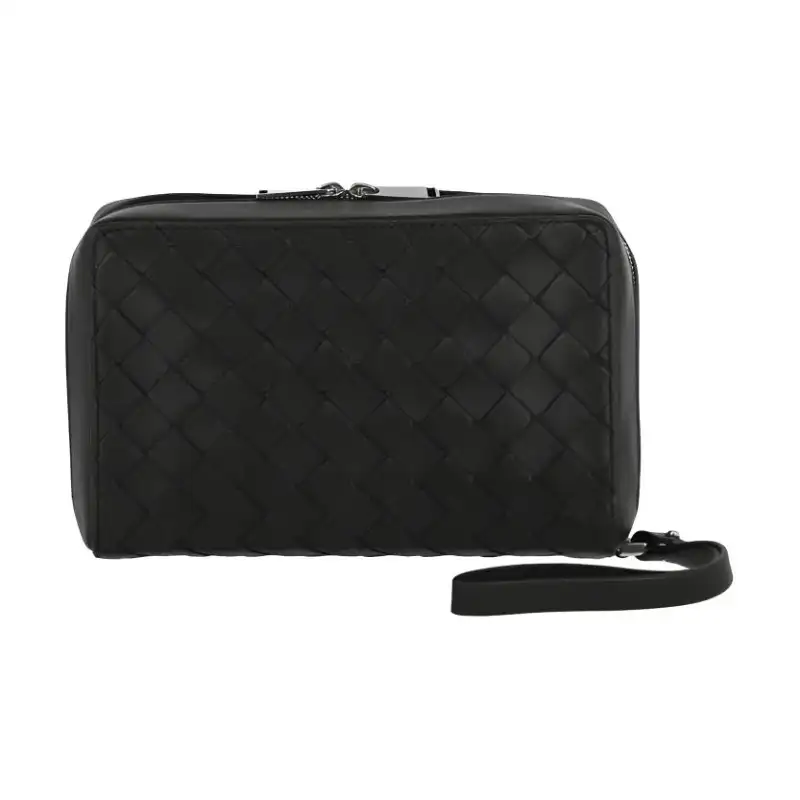 Bottega Veneta Leather Coin Purse Men's Black