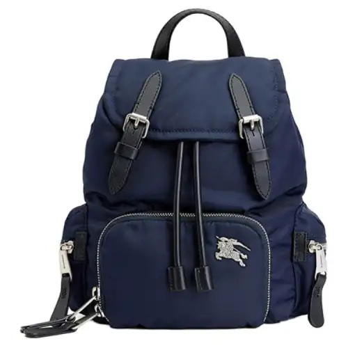 Burberry Canvas Backpack Unisex Ink Blue