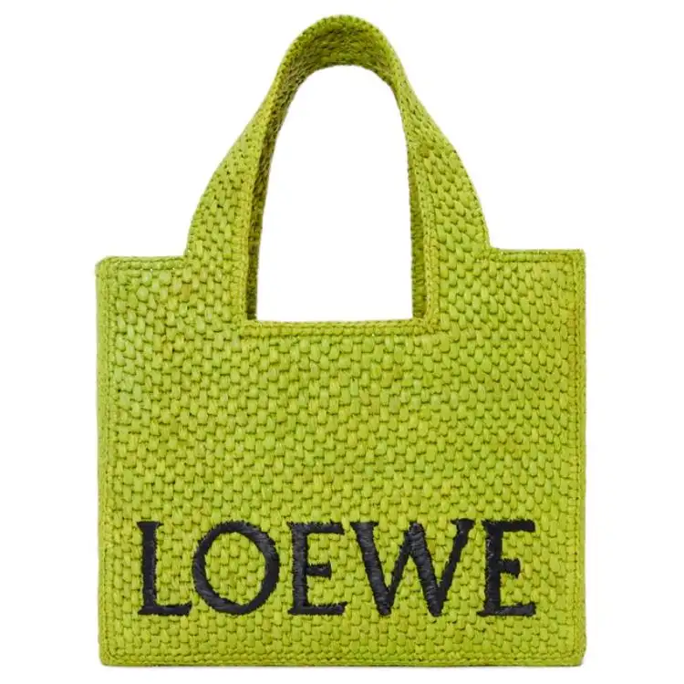 LOEWE Raffia Tote Bag, Shopping Bag, Handbag Small Women's Pasture Green
