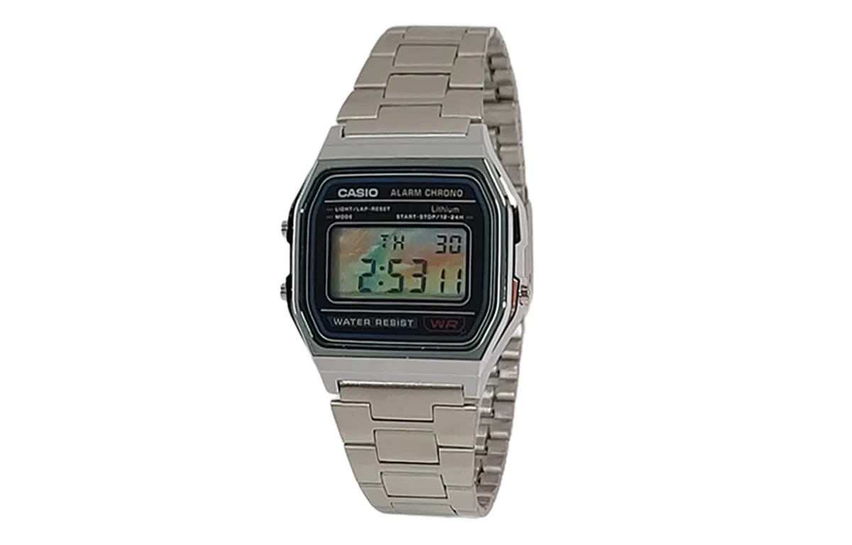 CASIO Custom Collection Quartz Movement Stainless Steel Strap Watch Unisex Black Dial
