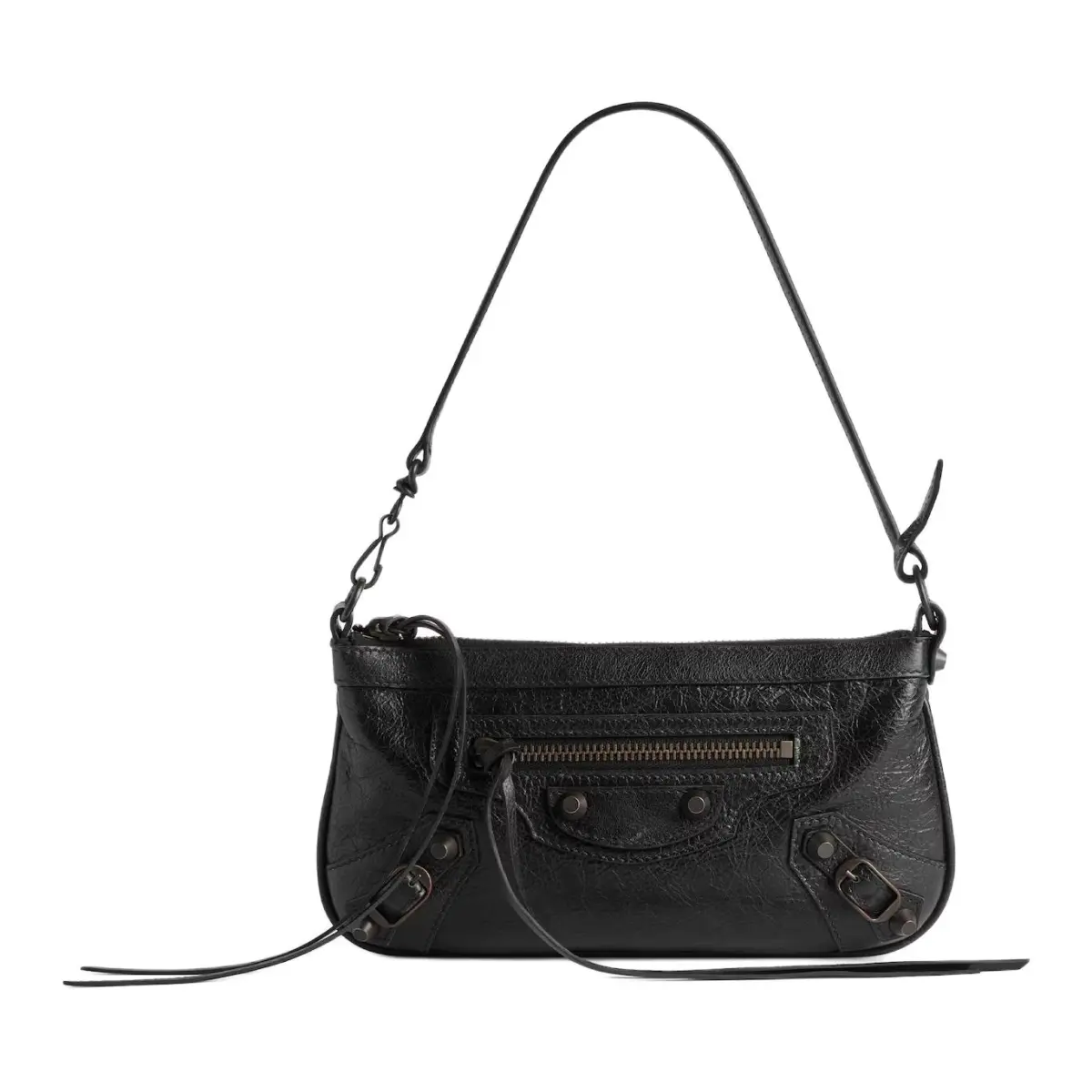 Balenciaga Le City Lambskin Shoulder Bag Women's Black