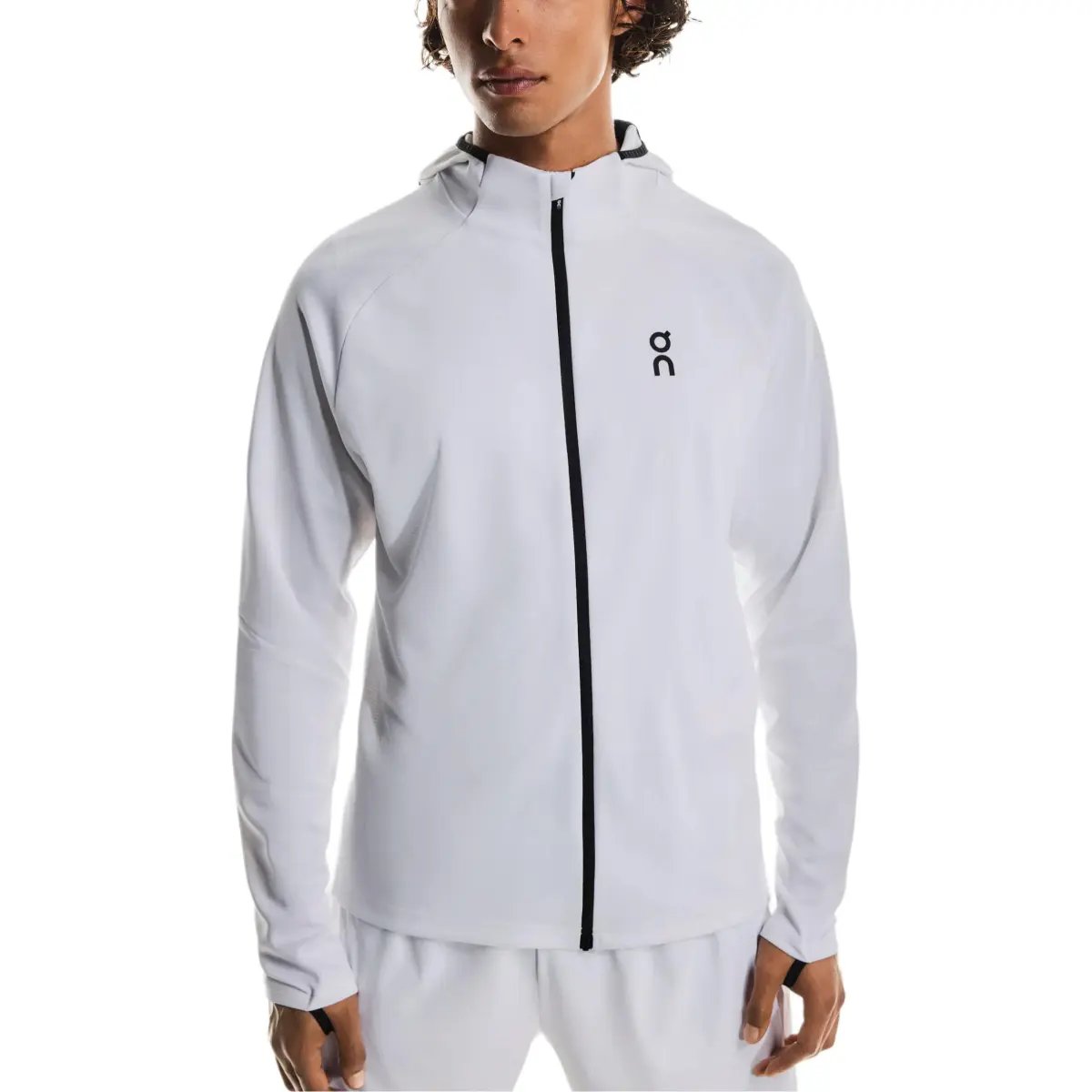 On zip hooded jacket