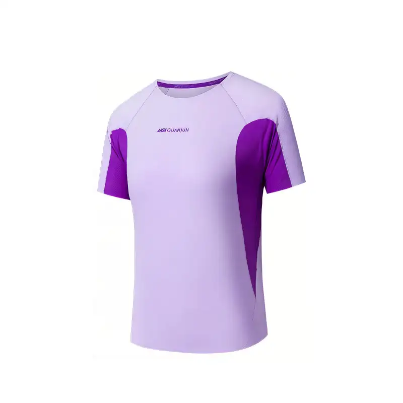 ANTA T Shirts Women's Purple Crew Neck Moderate Straight Fit