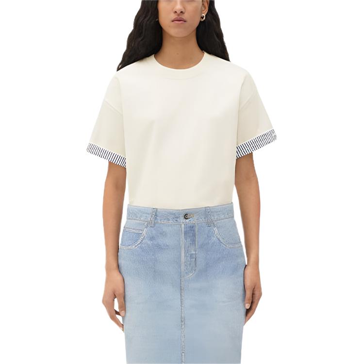 Bottega Veneta Drop Shoulder Sleeve T Shirt Women's White