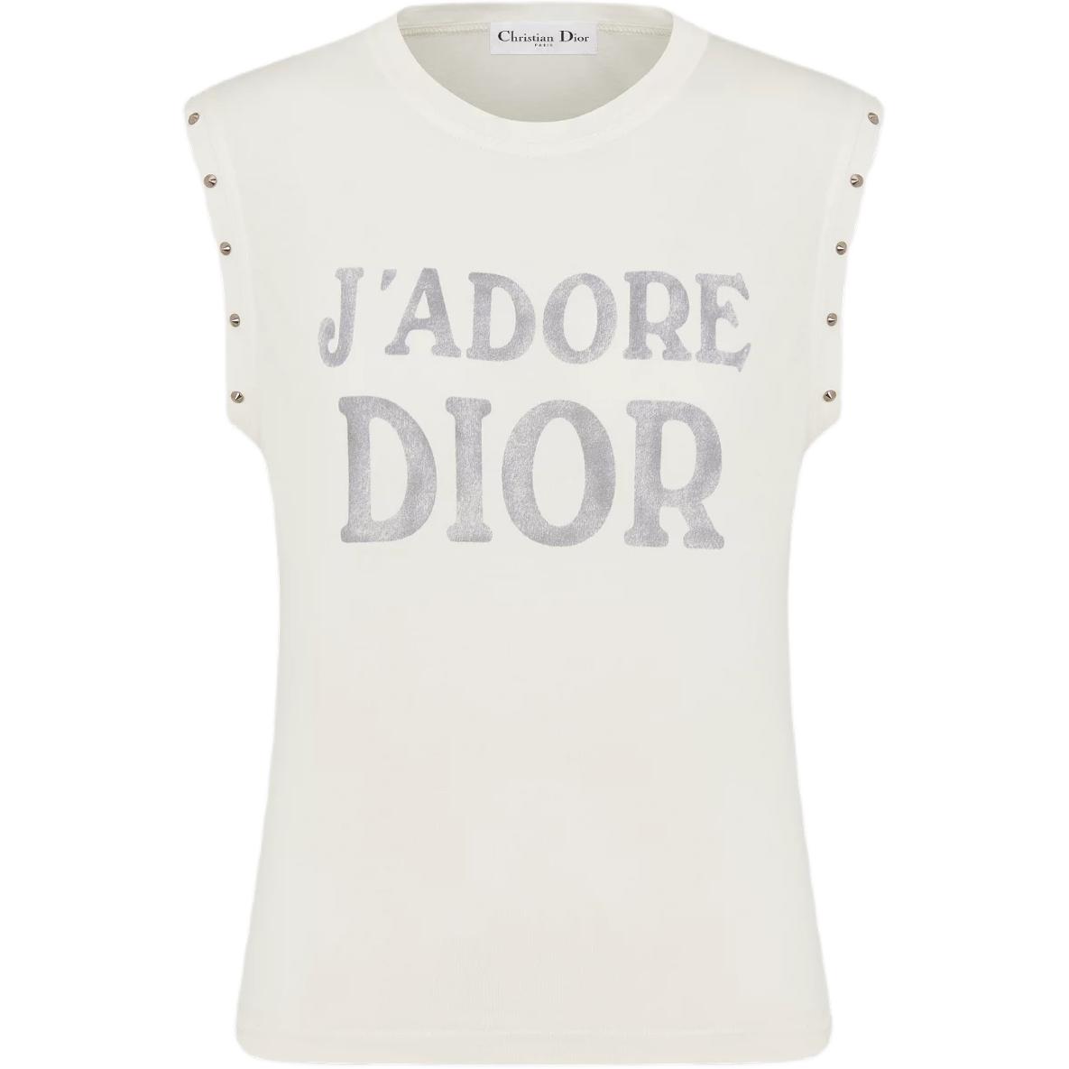 DIOR Tank Tops Women's White Crew Neck Moderate Other