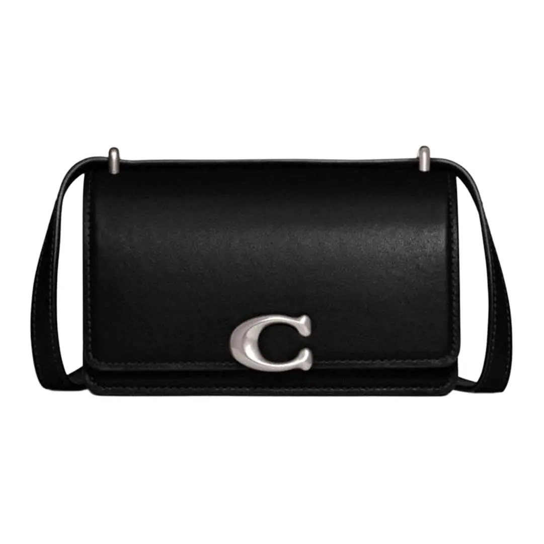 COACH Cow Leather Crossbody Bags Small Women's Pure Black