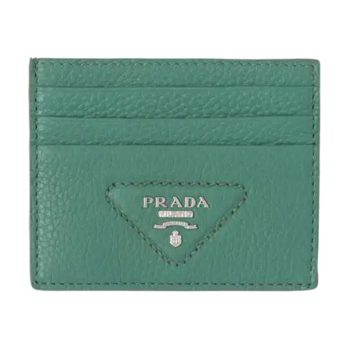 PRADA Saffiano Leather Card Holder Women's Sage Green