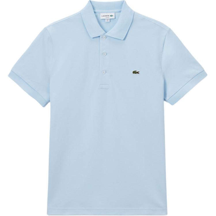 LACOSTE Polo Shirts Men's Light Blue Polo Collar Moderate Straight Fit