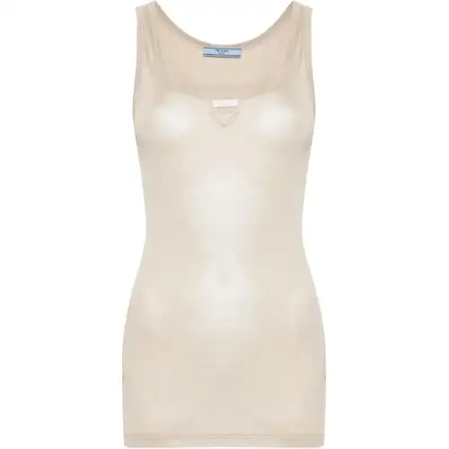 Prada triangle-logo tank top
