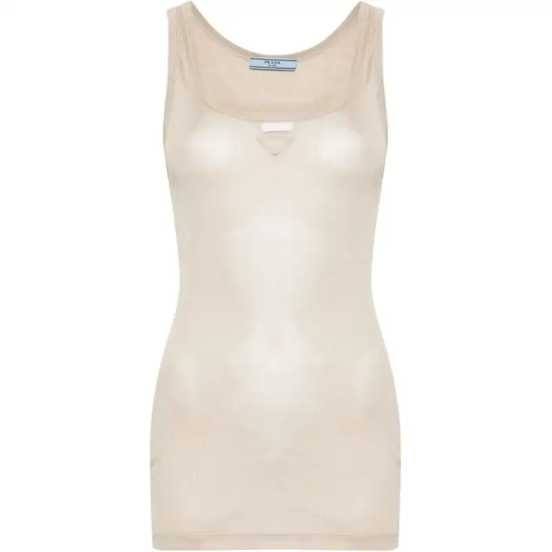 Prada triangle-logo tank top
