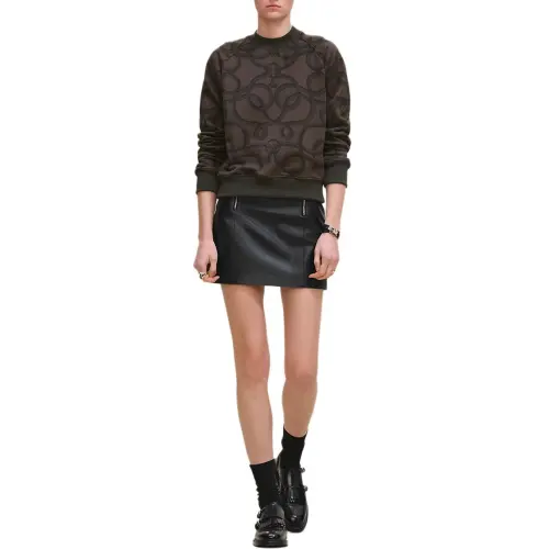 HERMES Sweatshirts Women's Charcoal Gray Crew Neck Moderate Regular