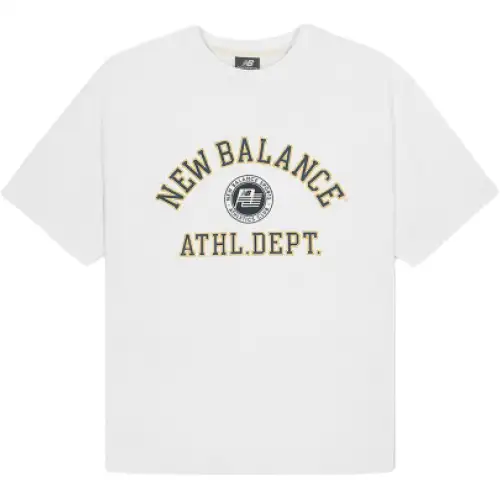 New Balance T Shirts Men's White Crew Neck