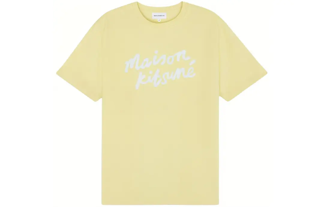 Maison Kitsuné Logo Printed Crewneck T Shirt