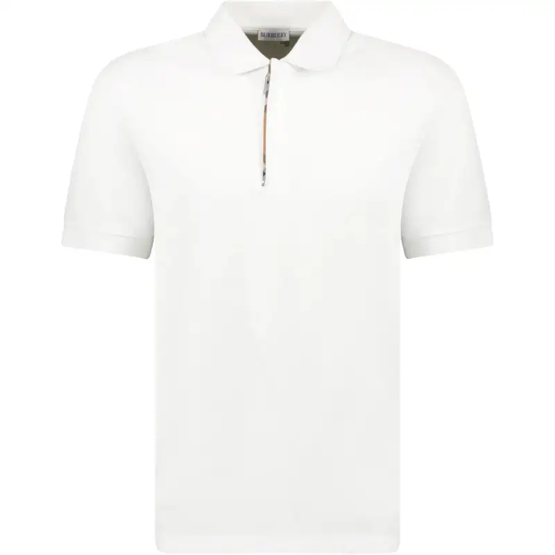 Burberry Polo Shirts Men's White Polo Collar Moderate