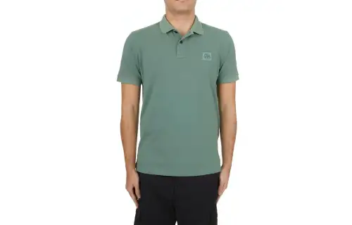 STONE ISLAND Logo Patch Short Sleeved Polo Shirt